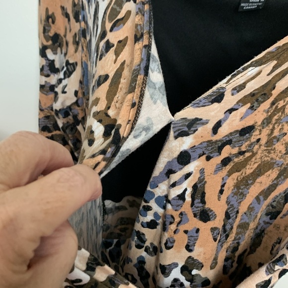 Frank Lyman Vintage Animal Print Faux Wrap Dress, Soft w Stretch - Picture 7 of 7